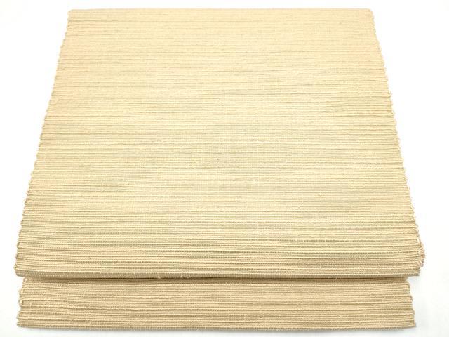 平和屋着物●八寸名古屋帯 信州紬 色無地 浅黄色 正絹 逸品 CABG8919hy|平和屋