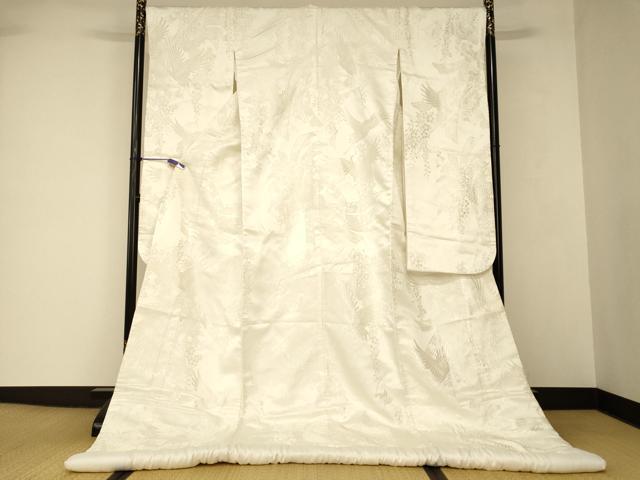 平和屋本店●白打掛 白無垢 和装 婚礼 結婚式 花嫁 神社挙式 唐織 飛鶴枝花束ね熨斗文 逸品 AABJ2729fw|平和屋