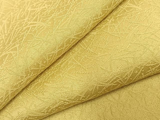 平和屋着物●上質な色無地　松葉地紋　淡黄色　正絹　逸品　AABJ4405fy｜平和屋