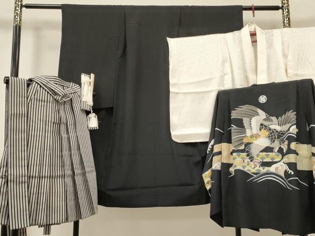 長閑やかさ屋御召しもの[]築き上げる460年・千總 七五三 お坊っちゃん 祝着・羽織・長襦袢・行灯袴・小物書き割り 駒刺しゅう 鷹 鷲 金彩 珠玉 DABC5136ma