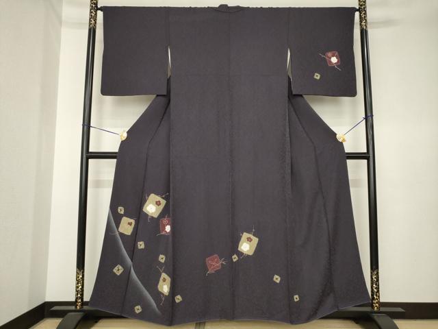 平和屋着物●訪問着　絞り　色紙花文　暈し染め　金彩　正絹　逸品　AABK3895ck｜平和屋