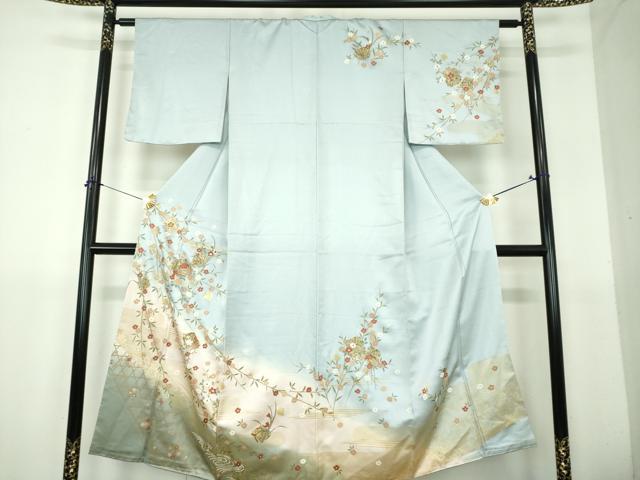 平和屋着物●訪問着　枝垂れ桜　破れ色紙花文　暈し染め　金彩　正絹　逸品　未使用　DABH9499ps｜平和屋