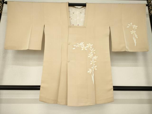 平和屋着物●道行コート 草花文 金彩 正絹 逸品 AABK4473ck|平和屋
