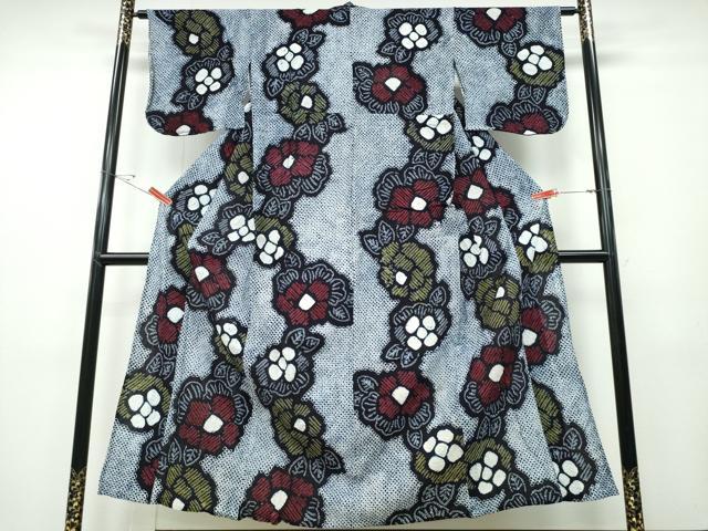 平和屋着物∴夏物 浴衣 有松鳴海絞り 舞花文 綿 逸品 CABD2571ng