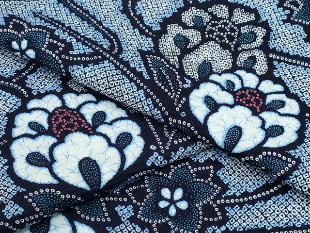 平和屋着物∴夏物 浴衣 流水草花文 綿 逸品 CABD2596ng