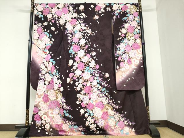 平和屋着物●豪華振袖 ラインストーン 草花文 金銀彩 正絹 逸品 DABC2441ud|平和屋
