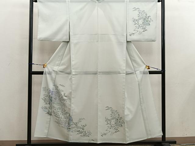 平和屋着物＊夏物　訪問着　絽　風景花文　洗える着物　BAAX8078mz｜平和屋