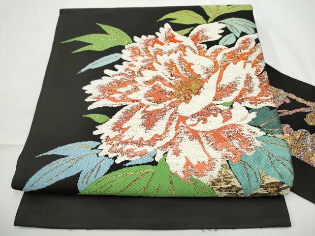 長閑やかさ屋御召しもの●九寸名古屋帯 唐織 名取り草 金糸 正絹 珠玉 CABE0349hy