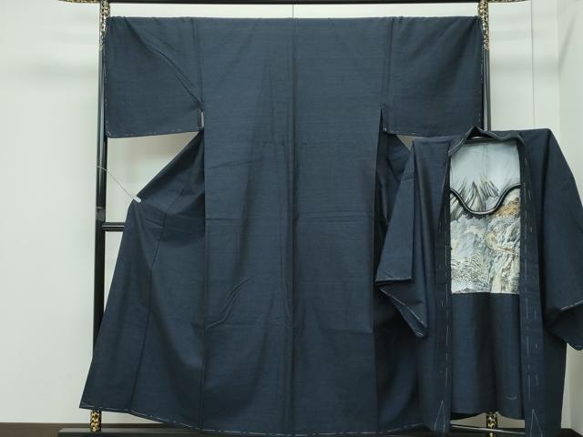 長閑やかさ屋御召しもの●御前上等 成人男性 結城紬 合奏団 杢 珠玉 未当て嵌める CZAA5370s6