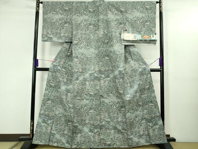 長閑やかさ屋中央局●御前上等 白泥染の王者・絣の巫女寄せ師 恵積五郎 発祥地大島紬 恵大島織り地謹製 白大島 白恵泥 総絣 証紙付 珠玉 未当て嵌める DZAB5180kh6