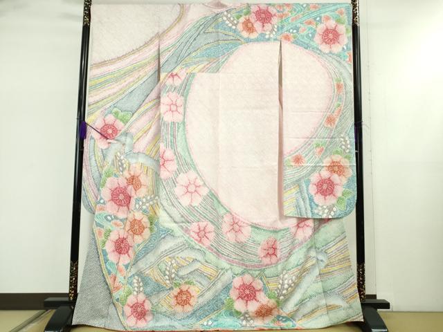 長閑やかさ屋中央局●御前上等 高家 藤娘きぬたや・総絞り 振袖 風呂敷き包み熨斗花文 珠玉 DZAB5450kh6
