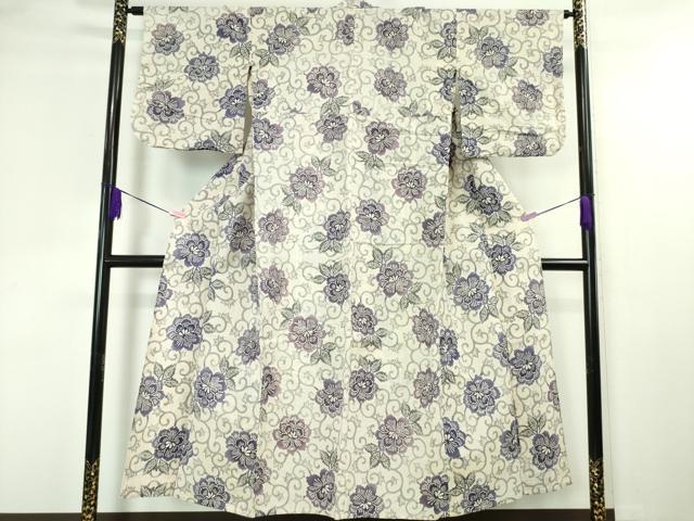 楽天市場】平和屋本店□極上 江戸小紋 角通し 蔦の葉文 黒×利休色 逸品  