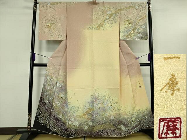 平和屋本店●極上　吉乃一廉　幻の辻が花　訪問着　暈し染め　金彩　銀通し地　逸品　DZAB5697kh6｜平和屋