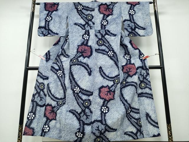 平和屋着物∴夏物 浴衣 有松鳴海絞り 草花文 綿 逸品 CABD2716ng|平和屋