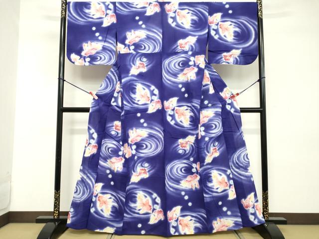 平和屋着物∴夏物 ファッションブランド hiromichi nakano ヒロミチナカノ 浴衣 流水文 金魚 綿 逸品 DABD2634cd