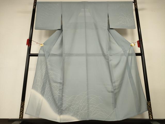 平和屋着物＊夏物 訪問着 絽 草花文 暈し染め 銀糸 正絹 逸品 AABG7460jd｜平和屋