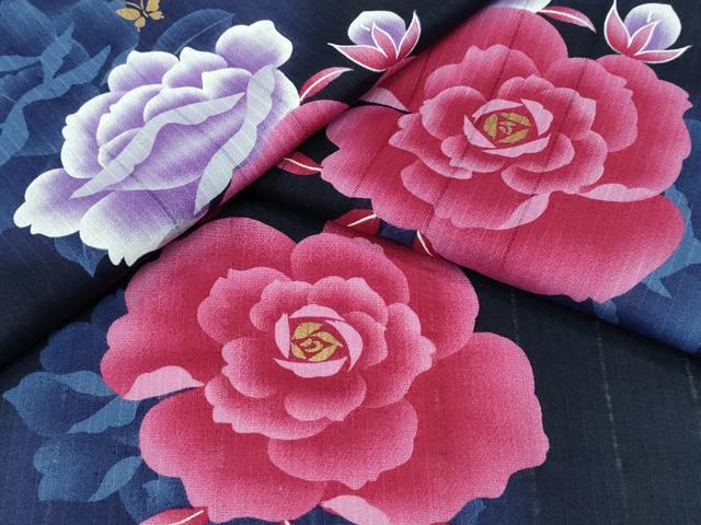平和屋着物∴夏物 浴衣 舞蝶牡丹 金彩 綿 逸品 CABD2661ng