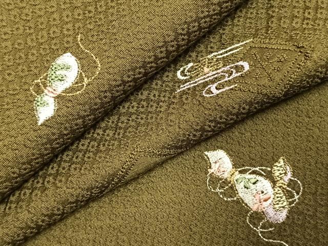 平和屋着物●上質な小紋 総刺繍 瓢箪 金銀糸 正絹 逸品 AABJ4238fy|平和屋