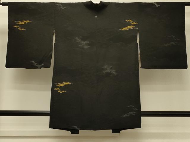 平和屋着物#羽織 寿光織 霞文 黒地 金銀糸 正絹 逸品 CABH7123in|平和屋