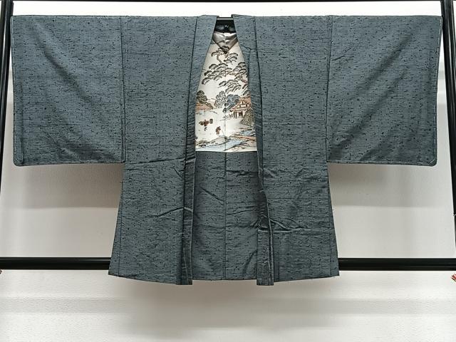 平和屋着物∞男性 羽織 髭紬地 霞文 正絹 逸品 未使用 CABD4780ua|平和屋