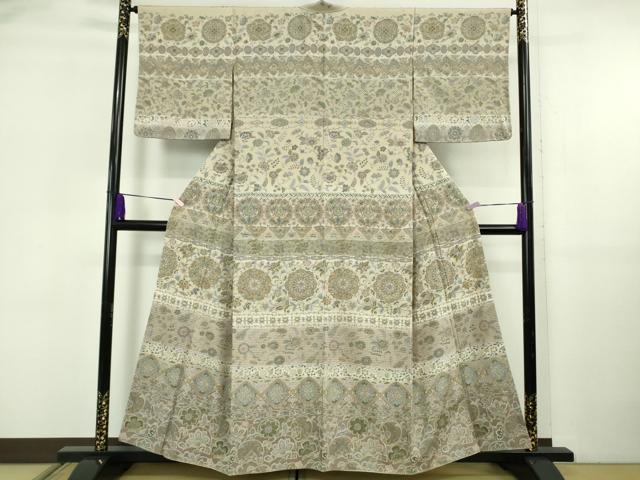 長閑やかさ屋中央局●御前上等 中国三大刺しゅう スワトウ刺しゅう 汕頭刺繍 短い訪問着 正倉院更紗花文 金糸 珠玉 未当て嵌める DZAB5911kh6