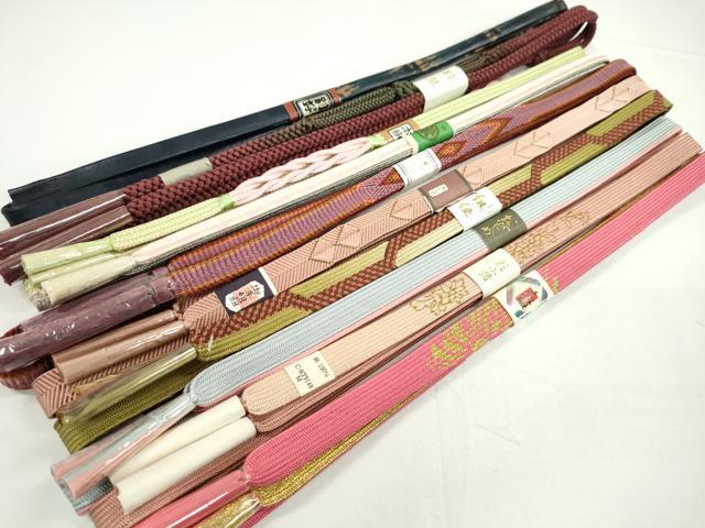 平和屋着物●和装小物 帯締め10本セット 高麗組 レザー 金銀糸 逸品 未使用 CABF7242ju|平和屋