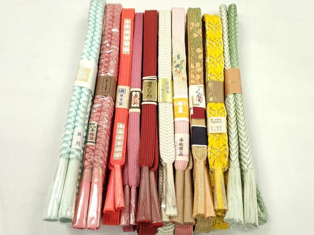 平和屋着物●和装小物 帯締め10本セット 高麗組 丸組 やまと誂製 金銀糸 長尺あり 逸品 未使用 CABF7253ju|平和屋