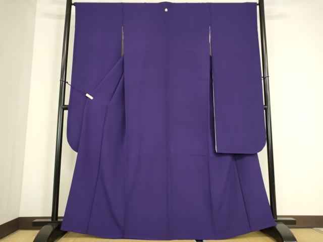平和屋着物●豪華振袖　色無地　ディープロイヤルパープル色　正絹　逸品　DABC3809az｜平和屋