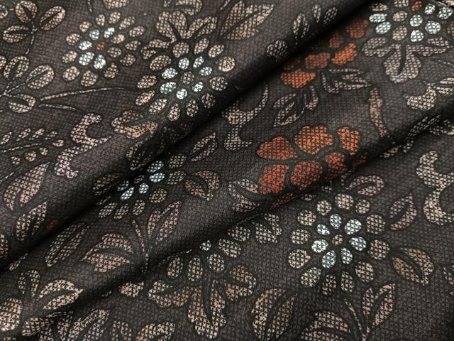平和屋着物●本場大島紬 染大島 花唐草文 正絹 逸品 未使用 AABI3009ph|平和屋