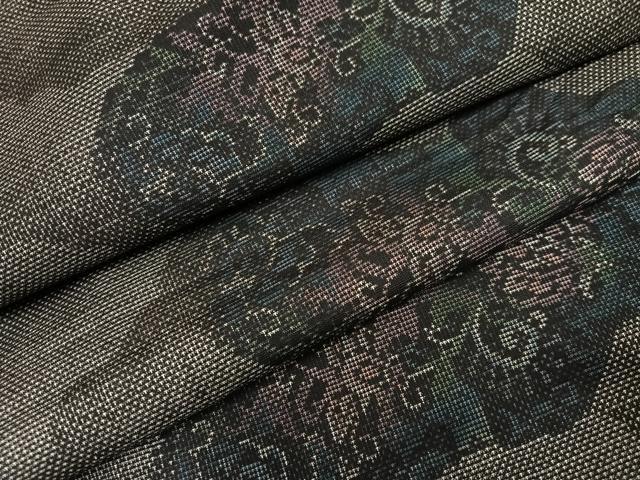 平和屋着物●本場大島紬　カタス9マルキ　更紗唐草文　正絹　逸品　AABJ0113ph｜平和屋