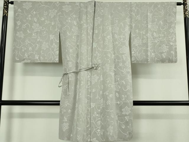長閑やかさ屋御召しもの∞飛び切り 道中着 ロング丈 御召しもの地 更紗花唐草文 暁薄墨色地 珠玉 未当て嵌める DZAB5145kh6