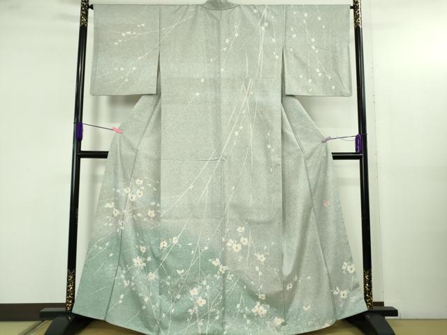 平和屋着物●極上 石川県指定無形文化財 牛首紬 白山工房 手織り 訪問着 草花文 金彩 逸品 DZAB5199kh6|平和屋