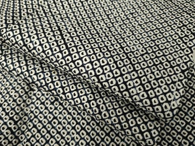 平和屋着物●大変加工の良い総絞り小紋 黒地 正絹 逸品 AABH7029ck|平和屋