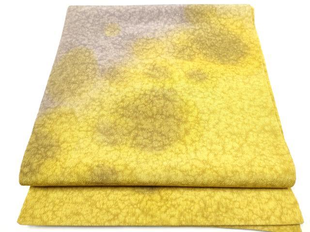 長閑やかさ屋御召しもの●九寸開き名古屋帯 絵描き物 霞文 鬼しぼクレープ 正絹 珠玉 CABE8613hy