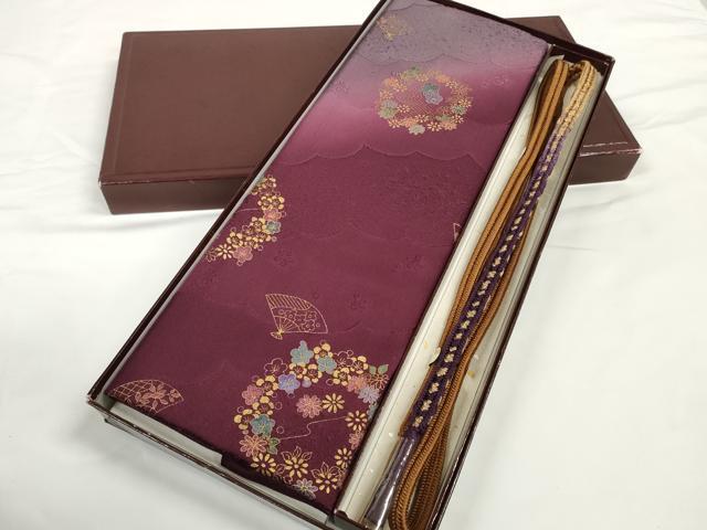 平和屋着物●和装小物　帯締め・帯揚げセット　花丸文　扇散らし　冠組　逸品　未使用　DABD7631zzz｜平和屋 7,696円