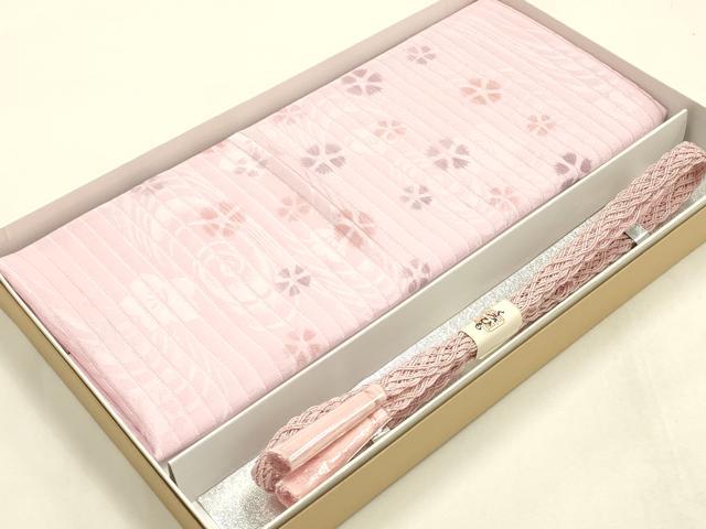 平和屋着物＊夏物 和装小物 帯締め・帯揚げセット 花柄 レース組 平組 正絹 逸品 未使用 AABH6732ay