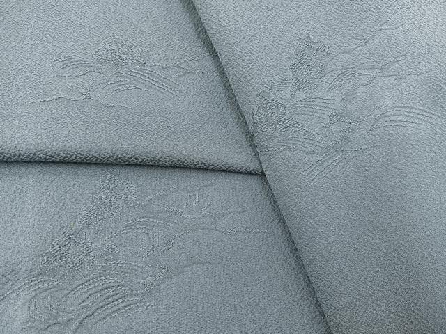 平和屋着物●上質な色無地 立波地紋 湊鼠色 正絹 逸品 未使用 BAAX3515yc|平和屋