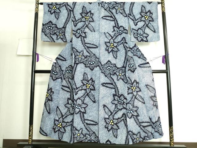 平和屋着物∴極上 夏物 浴衣 有松鳴海絞り 草花文 綿 逸品 DZAA20166kh5