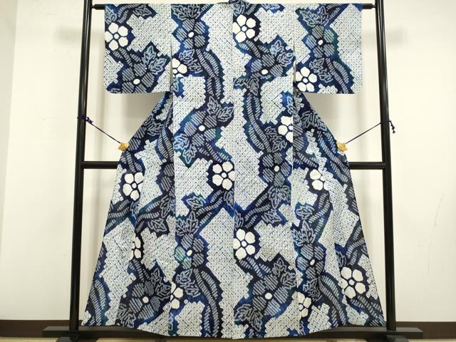 平和屋着物&there4;極上 夏物 浴衣 有松鳴海絞り 草花文 綿 逸品 DZAA20281kh5｜平和屋