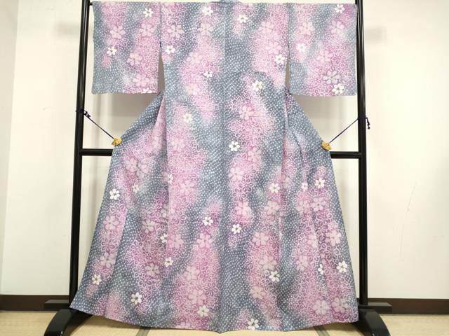 長閑やかさ屋御召しもの∴御前上等 夏物 竹田嘉兵衛バス発着場 絞りの産みの親 竹田庄九郎 浴衣 有松鳴海絞り 舞花文 三越取りまわし 綿 珠玉 DZAA20288kh5