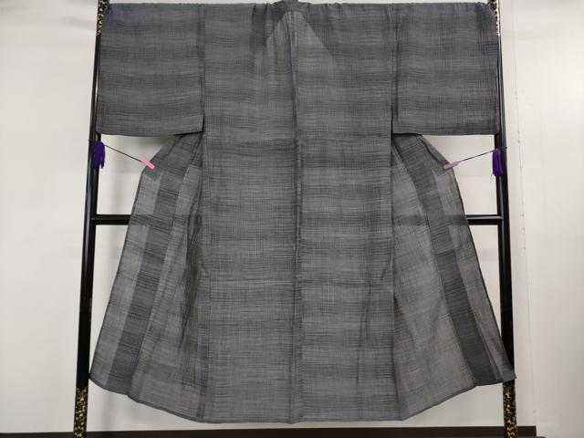 長閑やかさ屋御召しもの＊御前上等 夏物 成人男性 発祥地小千谷ちぢみ 麻 キングサイズ 横段文 珠玉 DZAB5395kh6