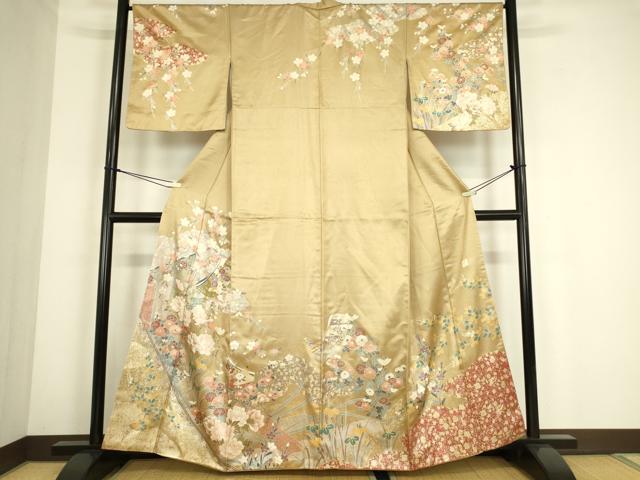 平和屋着物●訪問着 作家物 誰ヶ袖花文 金彩 正絹 逸品 DABC3802az