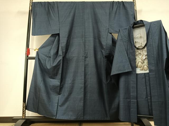長閑やかさ屋お召しもの●成人男性 発祥地大島紬 合奏団 100亀甲 総端っこ キングサイズ 正絹 珠玉 AABH0758fy