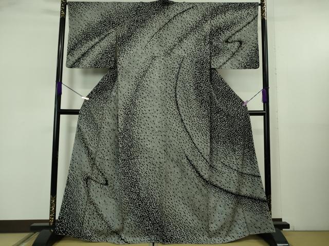 長閑やかさ屋御召しもの●飛び切り 中国三大刺しゅう 相良刺しゅう 短い訪問着 総絞り 黒地 現ナマ糸 珠玉 未当て嵌める DZAB5630kh6