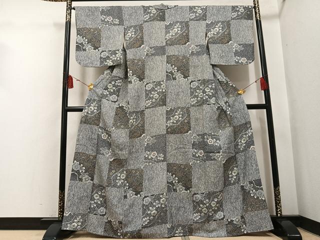 平和屋着物●上質な小紋 辻が花 金彩 正絹 逸品 AABH4078ph