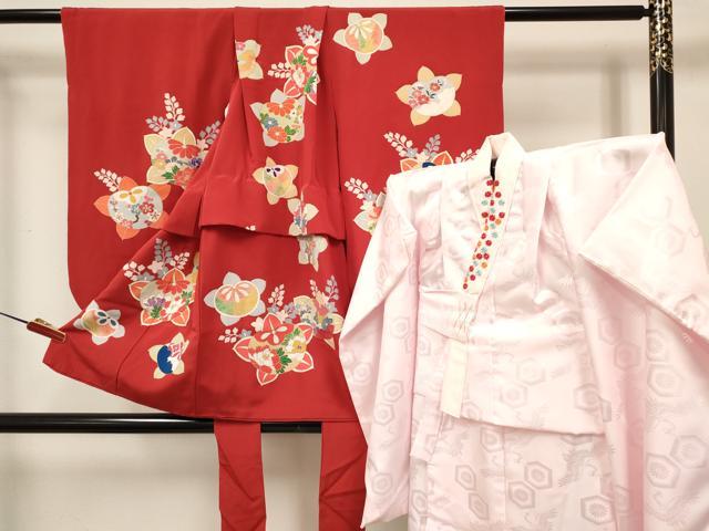 長閑やかさ屋お召しもの[]七五三 御姉さん ３歳 祝着 参身 長襦袢(袷・半衿刺しゅう)仕掛ける 吉祥花文 橘 金彩 珠玉 DABC5321ma