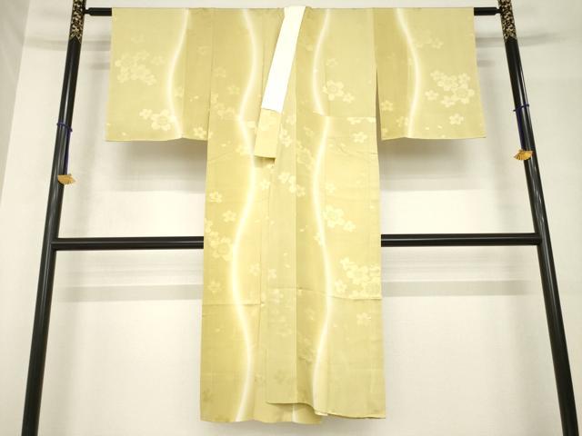 長閑やかさ屋御召しもの●長襦袢 無双仕立てもの 舞花地紋 暈し染め やまと誂製 正絹 珠玉 AABH4622ck