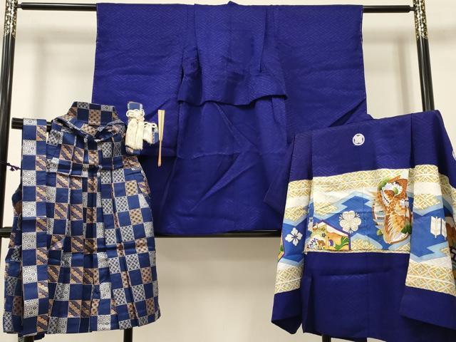 長閑やかさ屋お召しもの[]七五三 お坊っちゃん 祝着・羽織・行灯袴・小物仕掛ける 鷹 鷲 見晴らし松文 金彩 DABC5305ma