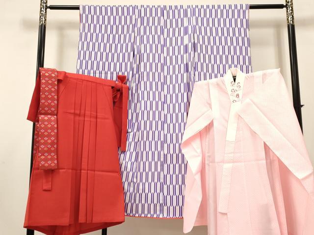 長閑やかさ屋お召しもの[]卒園式 御姉さん 赤ちゃん 祝着・長襦袢(単衣・半衿刺しゅう)・行灯袴・帯仕掛ける 矢羽文 洗えるお召しもの DABC5309ma