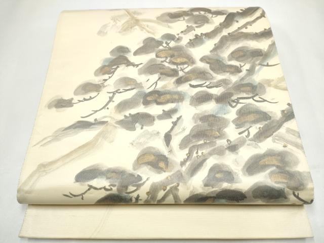 平和屋着物●京友禅作家 山科春宣 六通柄袋帯 枝松文 金彩 正絹 逸品 CABJ5197hy|平和屋